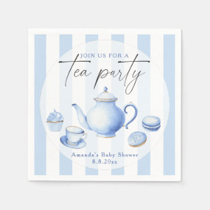 Servilleta De Papel Baby Shower Fiesta de té azul