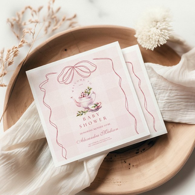 Servilleta De Papel Baby Shower Fiesta de té rosado (Subido por el creador)