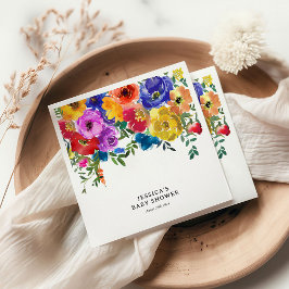 Servilleta De Papel Baby Shower floral brillante y audaz