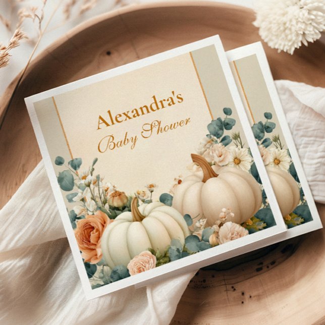 Servilleta De Papel Baby Shower floral de calabaza rusa (Subido por el creador)