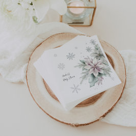 Servilleta De Papel Baby Shower Floral de Invierno