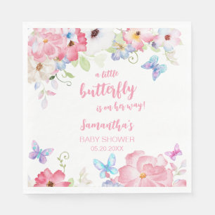 Servilleta De Papel Baby Shower Floral Little Butterfly