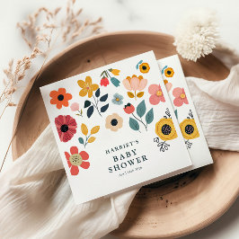 Servilleta De Papel Baby Shower Floral Moderno