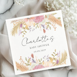 Servilleta De Papel Baby Shower floral moderno