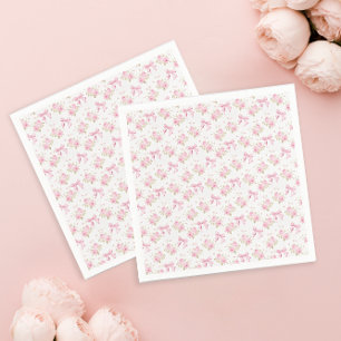 Servilleta De Papel Baby Shower Floral Pink Bow Love Shack
