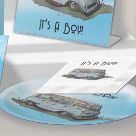 Servilleta De Papel Baby shower for a boy, van