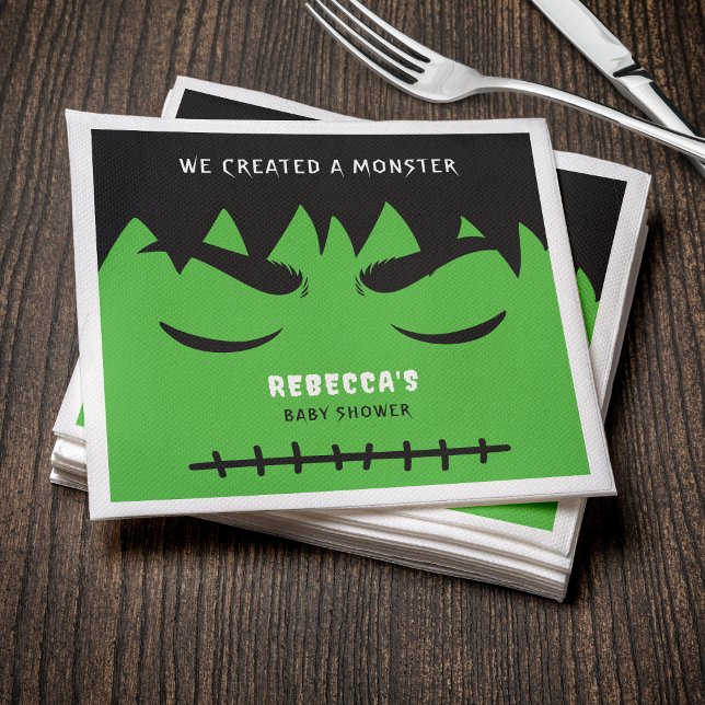 Servilleta De Papel Baby Shower Frankenstein Monster Halloween (Frankenstein Monster Halloween Baby Shower Napkins
)