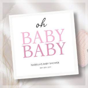 Servilleta De Papel Baby Shower gemelo rosa