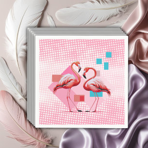 Servilleta De Papel Baby Shower Geométrico Moderno Flamingo