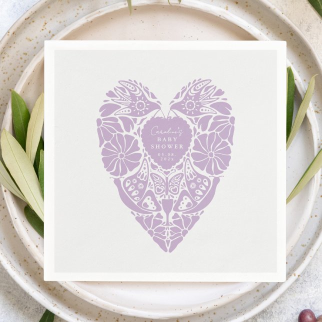 Servilleta De Papel Baby shower girl folk flower heart Paper  (Subido por el creador)