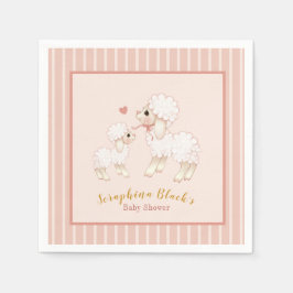 Servilleta De Papel Baby Shower Girly Pink Lamb