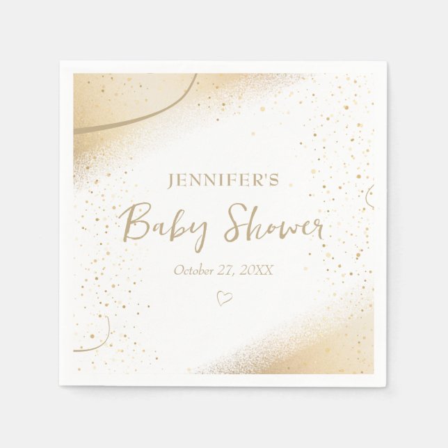 Servilleta De Papel Baby Shower Gold de lujo (Anverso)