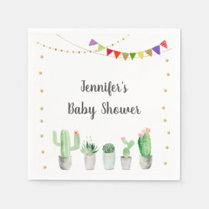 Servilleta De Papel Baby Shower Gold Fiesta Cactus
