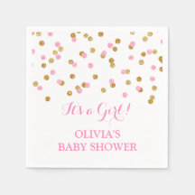 Baby Shower Gold Rubor Pink Confetti