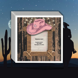 Servilleta De Papel Baby Shower, Gorra de Cowgirl rustica