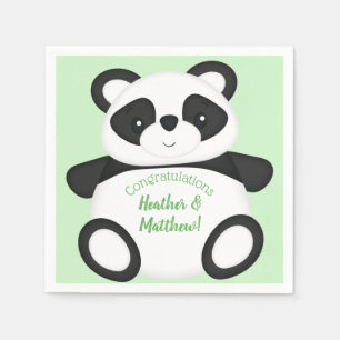 Servilleta De Papel Baby Shower Green Panda Bear
