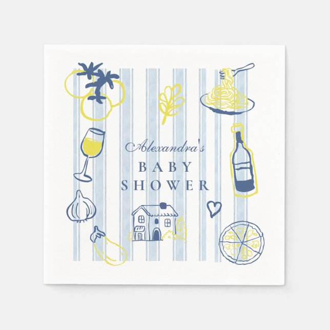 Servilleta De Papel Baby Shower italiano Ciao Bambino (Anverso)