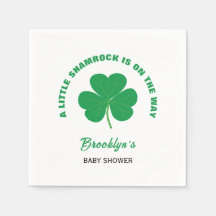 Baby Shower Little Shamrock Irlandés Blanco Y Verd