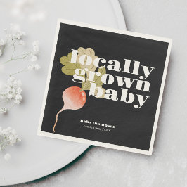 Servilleta De Papel Baby Shower local | Bloque de colores B&W