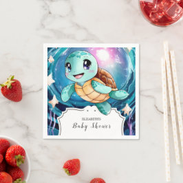 Servilleta De Papel Baby Shower mágico submarino de tortuga