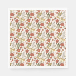 Servilleta De Papel Baby Shower | Mariposas y flores poéticas