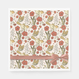 Servilleta De Papel Baby Shower | Mariposas y flores poéticas