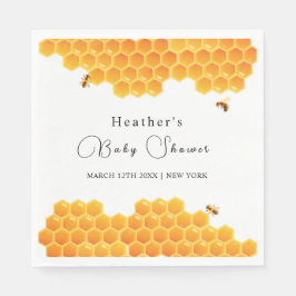 Servilleta De Papel Baby Shower Minimal Honey Bumblebee Boy