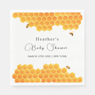 Servilleta De Papel Baby Shower Minimal Honey Bumblebee Boy