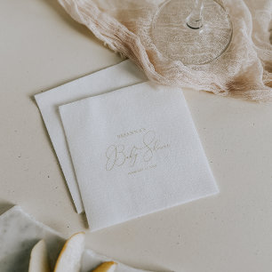 Servilleta De Papel Baby Shower Minimalista de Moda con clase Gold