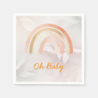 Servilleta De Papel Baby Shower Minimalista del boho arcoiris moderno