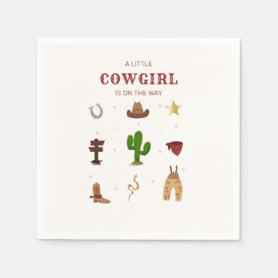 Servilleta De Papel Baby Shower minimalista Rodeo Cowgirl
