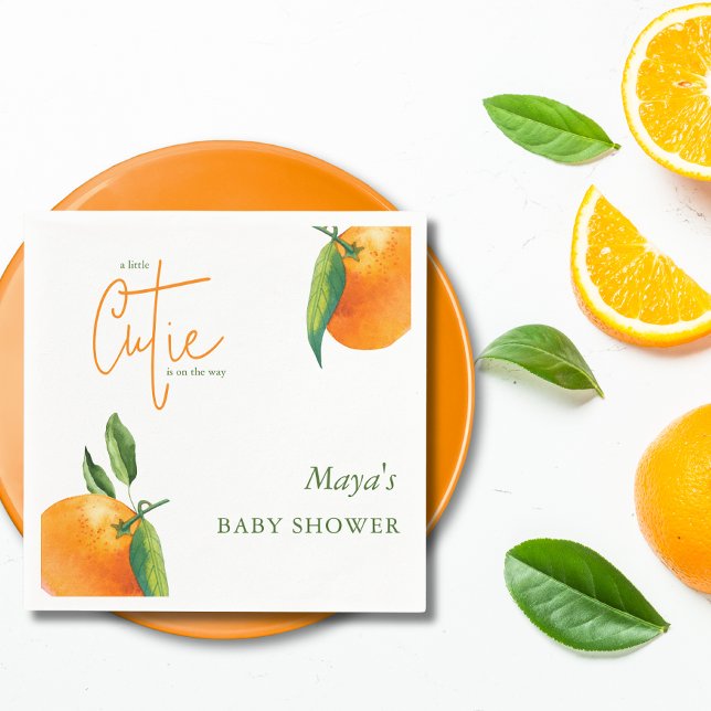 Servilleta De Papel Baby Shower moderno de Little Cutie Citrus (Subido por el creador)