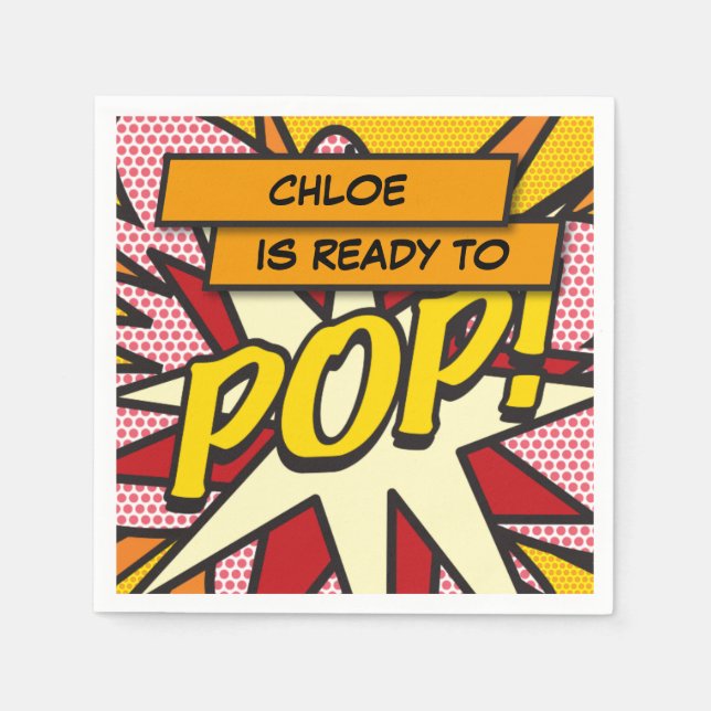 Servilleta De Papel Baby Shower moderno personalizado listo para jugar (Anverso)