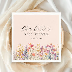Servilleta De Papel Baby Shower moderno y florido