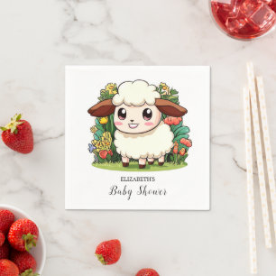 Servilleta De Papel Baby Shower Mystical Whimsical Sheep