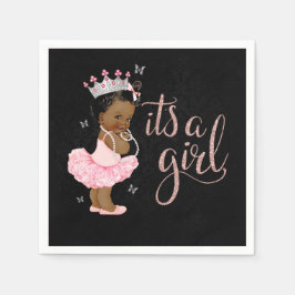 Servilleta De Papel Baby Shower Napkin, Chica de Princesas Africanas