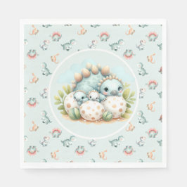 Servilleta De Papel Baby Shower Napkin Dinosaur Dino Mite Table