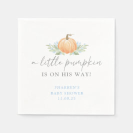 Servilleta De Papel Baby Shower Napkin | Una pequeña calabaza