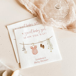 Servilleta De Papel Baby Shower Napkins, Boho Chica Rosa Baby Shower