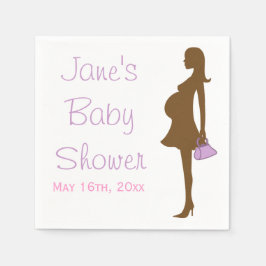 Servilleta De Papel Baby Shower Napkins Purple Silhouette