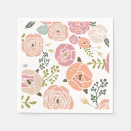 Servilleta De Papel Baby Shower Napkins - Rosa de época