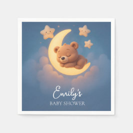 Servilleta De Papel Baby Shower Napkins – Teddy Bear on the Moon