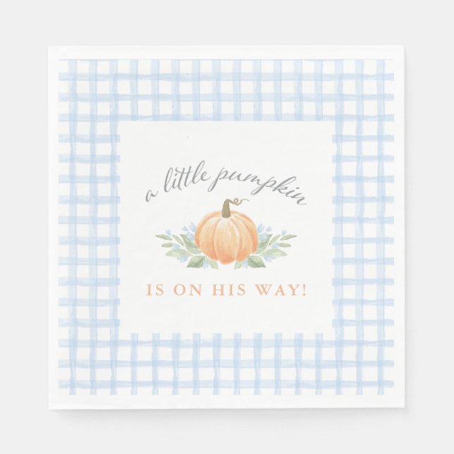 Servilleta De Papel Baby Shower Napkins | Una pequeña calabaza (Anverso)