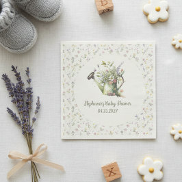 Servilleta De Papel Baby Shower Napkins – Watercolor Garden Floral