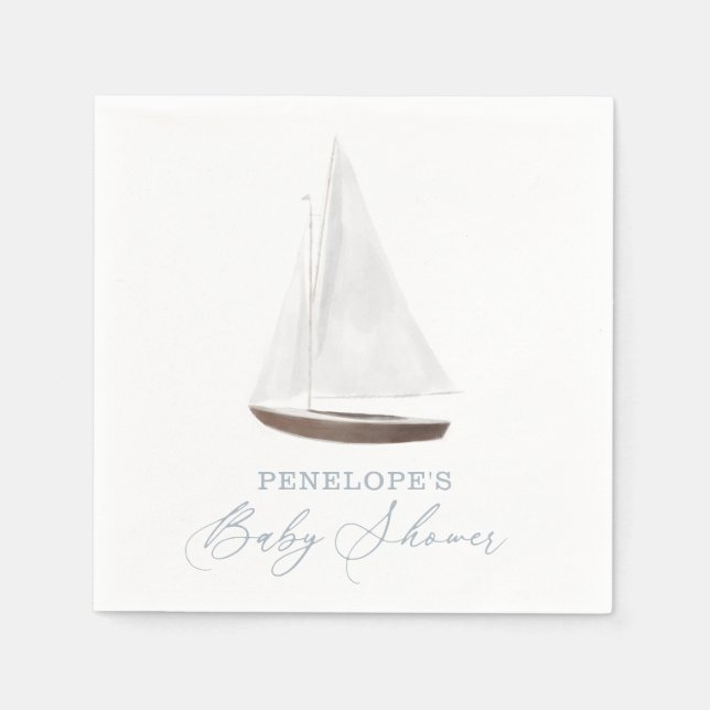 Servilleta De Papel Baby Shower Nautical (Anverso)