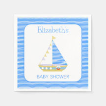 Baby Shower Nautical Blue Stripe