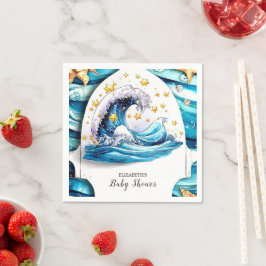 Servilleta De Papel Baby Shower Nautical Ocean Waves