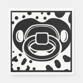 Servilleta De Papel Baby Shower - Negro y Blanco- Pacificador