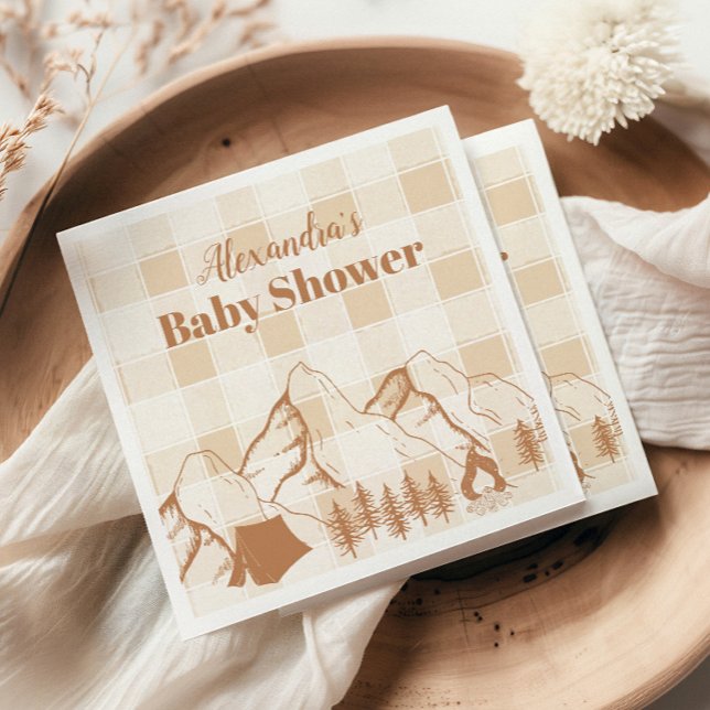 Servilleta De Papel Baby Shower Neutral Camping (Subido por el creador)
