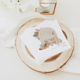Servilleta De Papel Baby Shower neutral de Boho Pampas